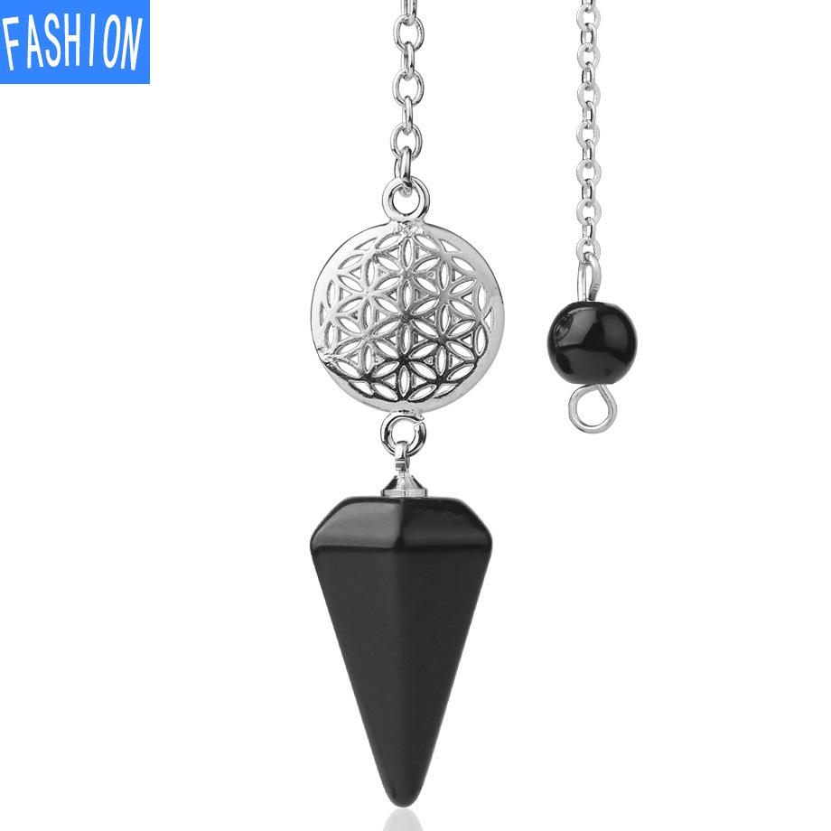 Spirit Pendulum Crystal Semi GEM PENDANT Healing Crystal Point Pendulum Witchcraft Meditation Jewelry