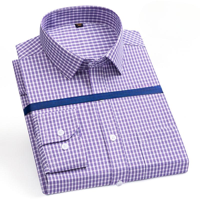 Shirt Men's Long Sleeved Middle-aged Young Business Casual Formal Wear Professional Wear Solid Color Cotton Slim Fit Shirts Men’s