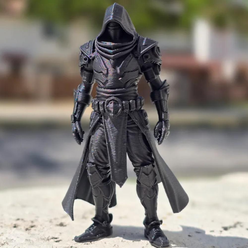 Shadow Sentry Armor Knight Statue, 3D Printed Unscrupulous Knight Role Playing Game Accessories, and Artistic Desktop Decoration