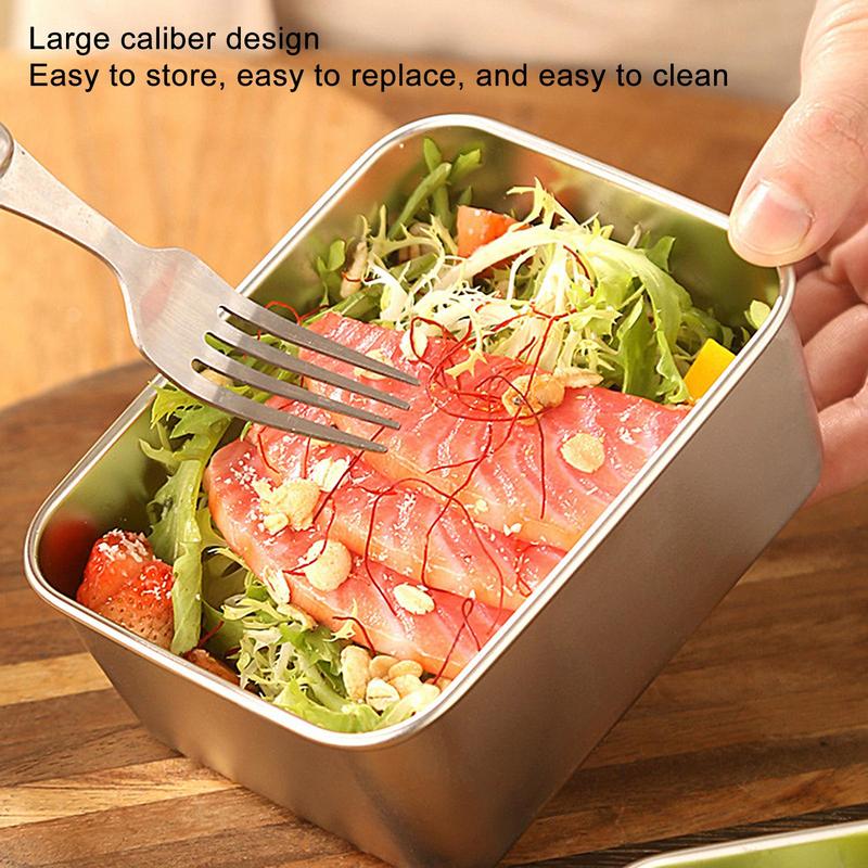 Stainless Steel Fresh Keeping Box Airtight Food Storage Container With Lid  Lunch Bento Food Box Outdoor Picnic Camping Tool