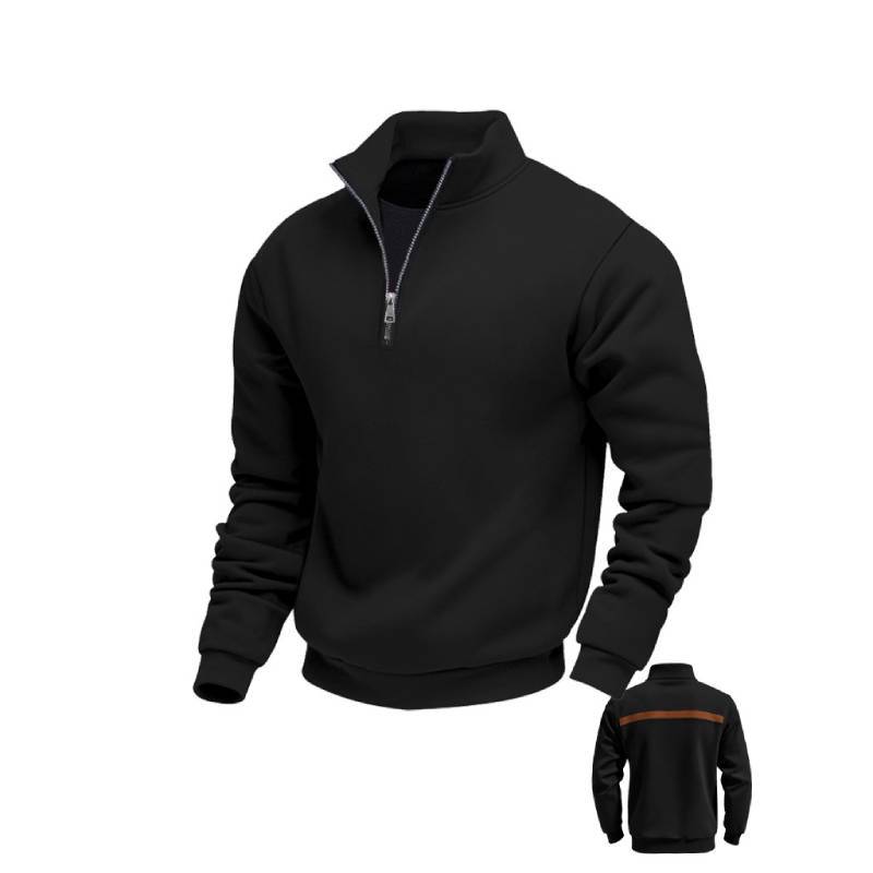 Urbaner Fleece-Hoodie für Jugendliche mit Stehkragen und Reißverschluss für legere Winterkleidung