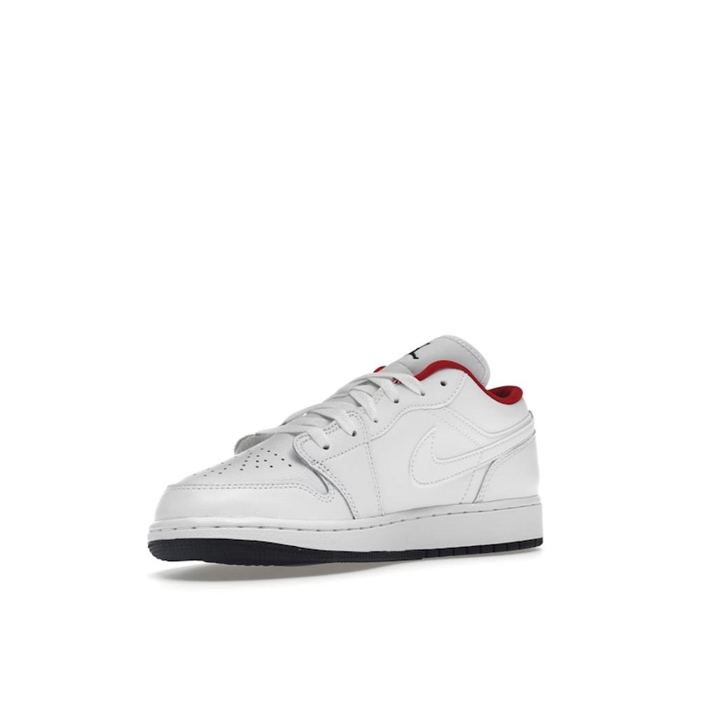 Air Jordan 1 Low GS White Gym Red Kids Sneakers University-Blue Black 553560-164