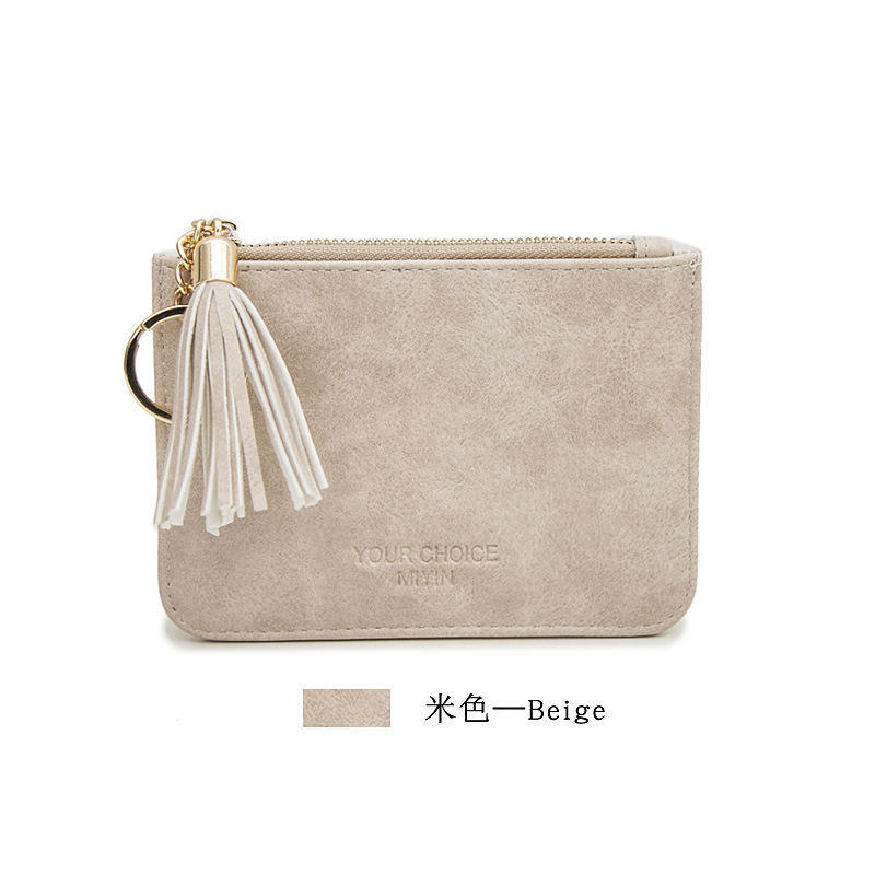 

Новый женский мини маленький кошелек женская сумка для мелочи короткий простой маленький свежий тонкий кошелек для монет бежевый
