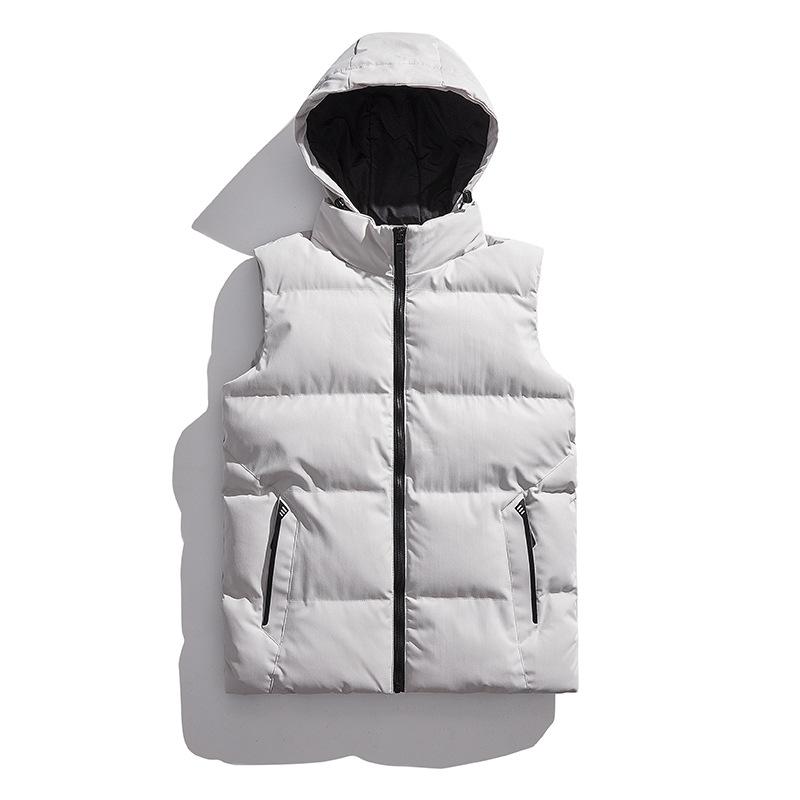 Autumn and Winter New Men's Removable Thermal Hooded Cotton Vest Trendy Versatile Cotton Jacket