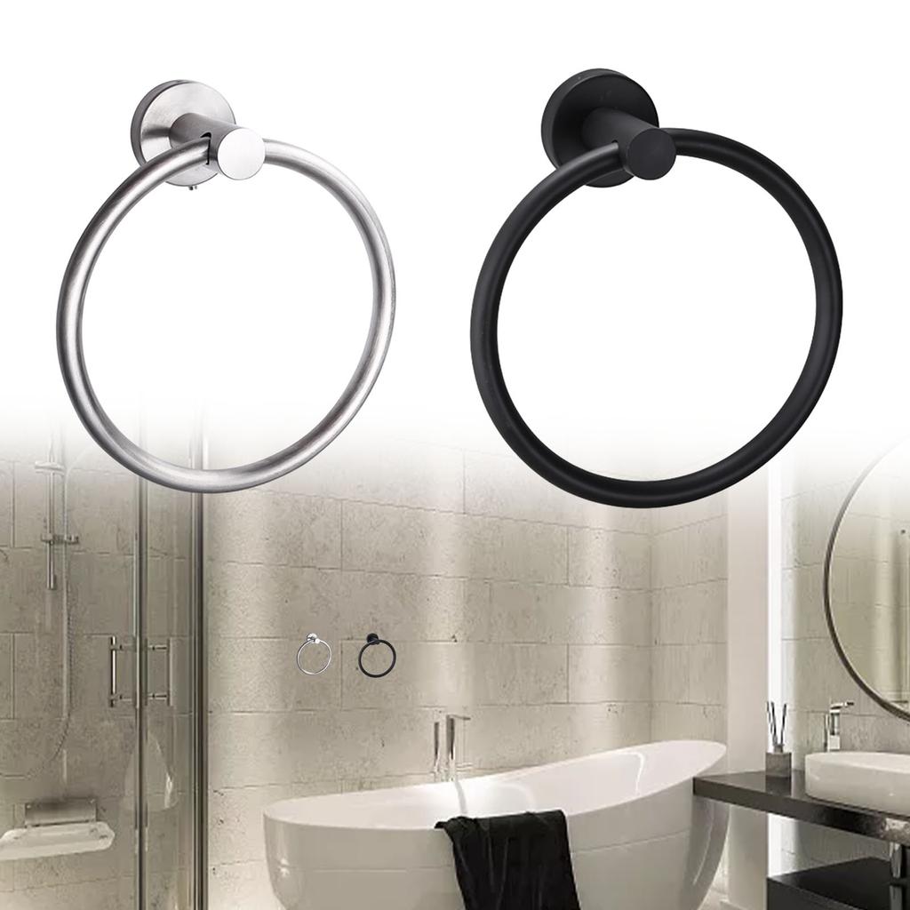 Anti Rust Towel Ring Black Corrosion Resisting Silver