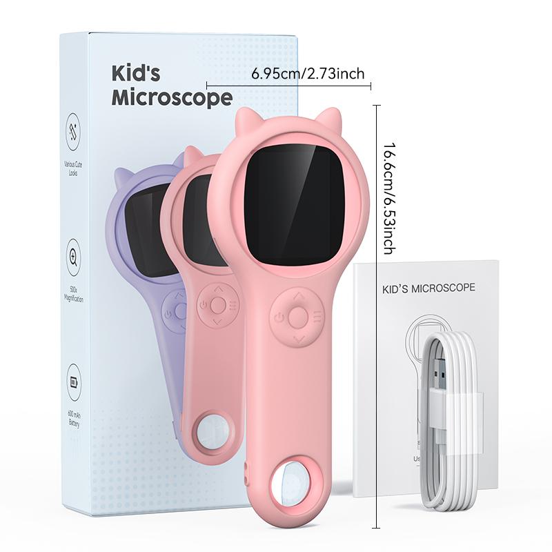 Mini Kids Optical Microscope with Photo and Video Function 500X Observe The Microscopic World Science Children Educational Toys