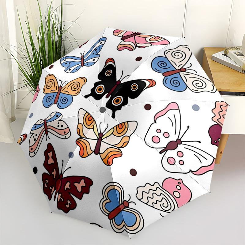 

1pc Butterflies Automatic Opening/Closing Umbrella with Operation & Windproof Canopy - Folding Design, Holiday Gift yy260225160