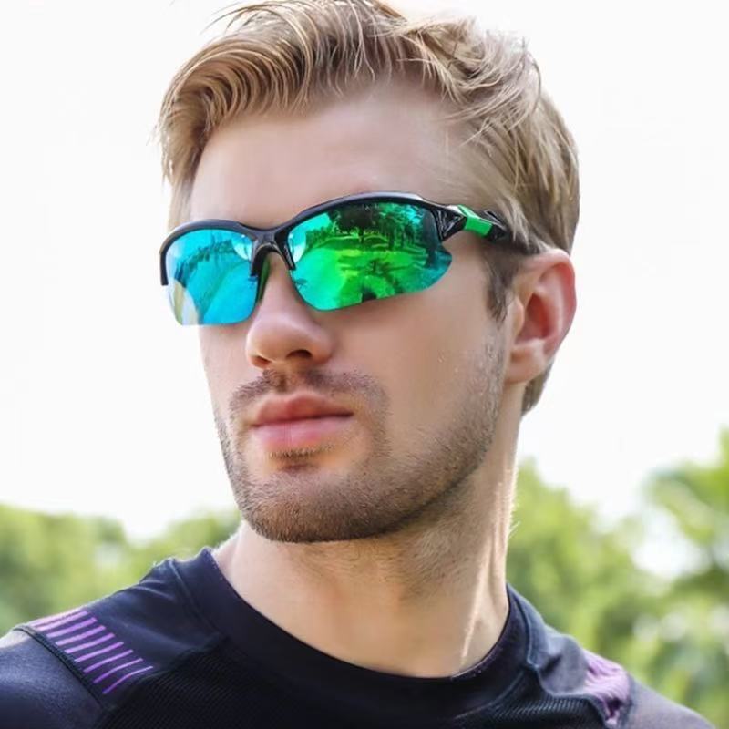 New sports half-frame polarized sunglasses men's cycling running fishing glasses European and American ultra-light sunglasses tide