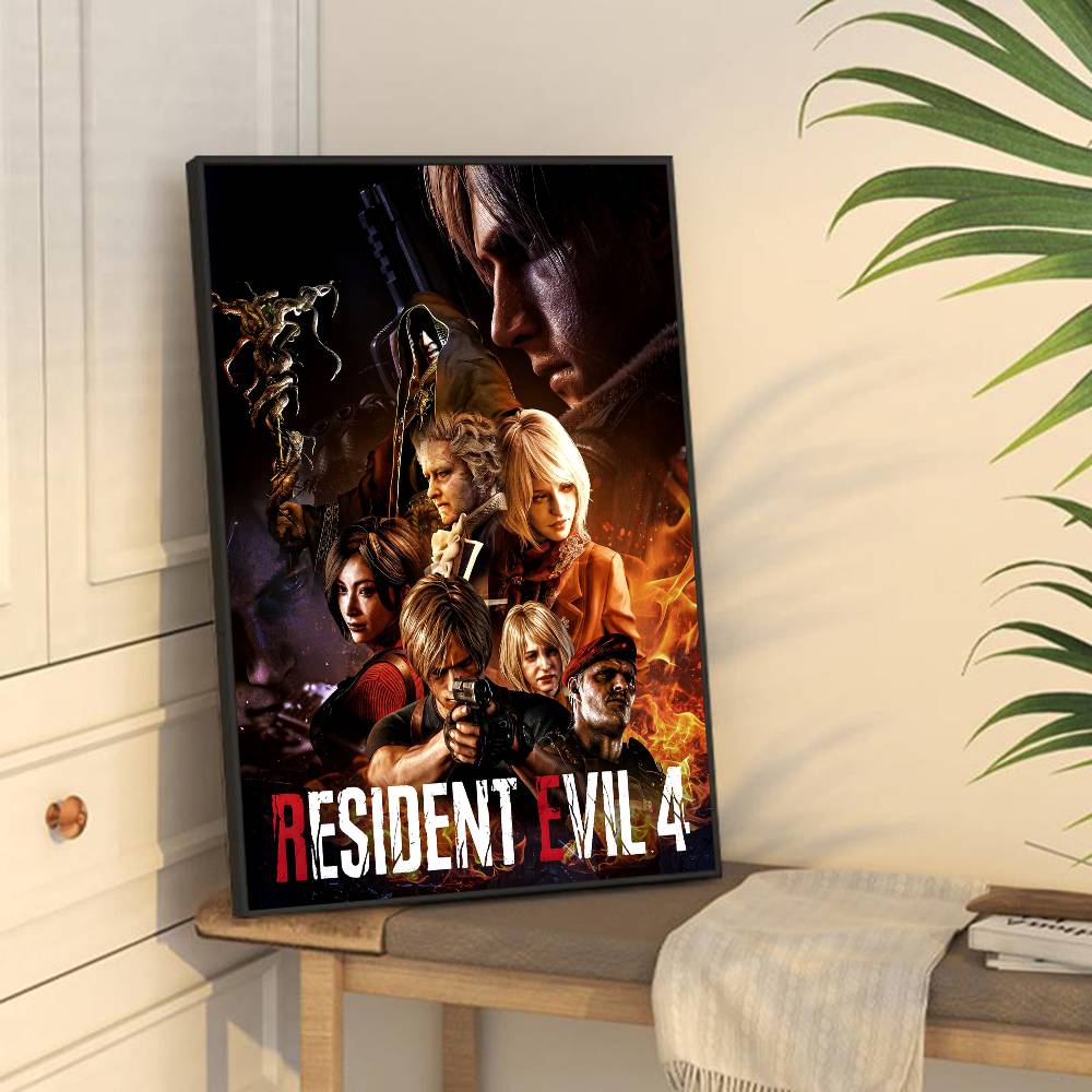 Game R-resident Evil Anime Posters Sticky Whitepaper Sticker DIY Room Bar Cafe Kawaii Room Decor