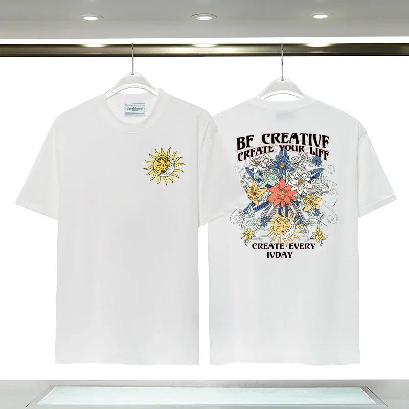 

Осень/Зима 2023 Повседневная мужская футболка больших размеров Новая креативная футболка с принтом Короткий рукав Свободный топ в стиле хип-хоп Уличная одежда 4XL