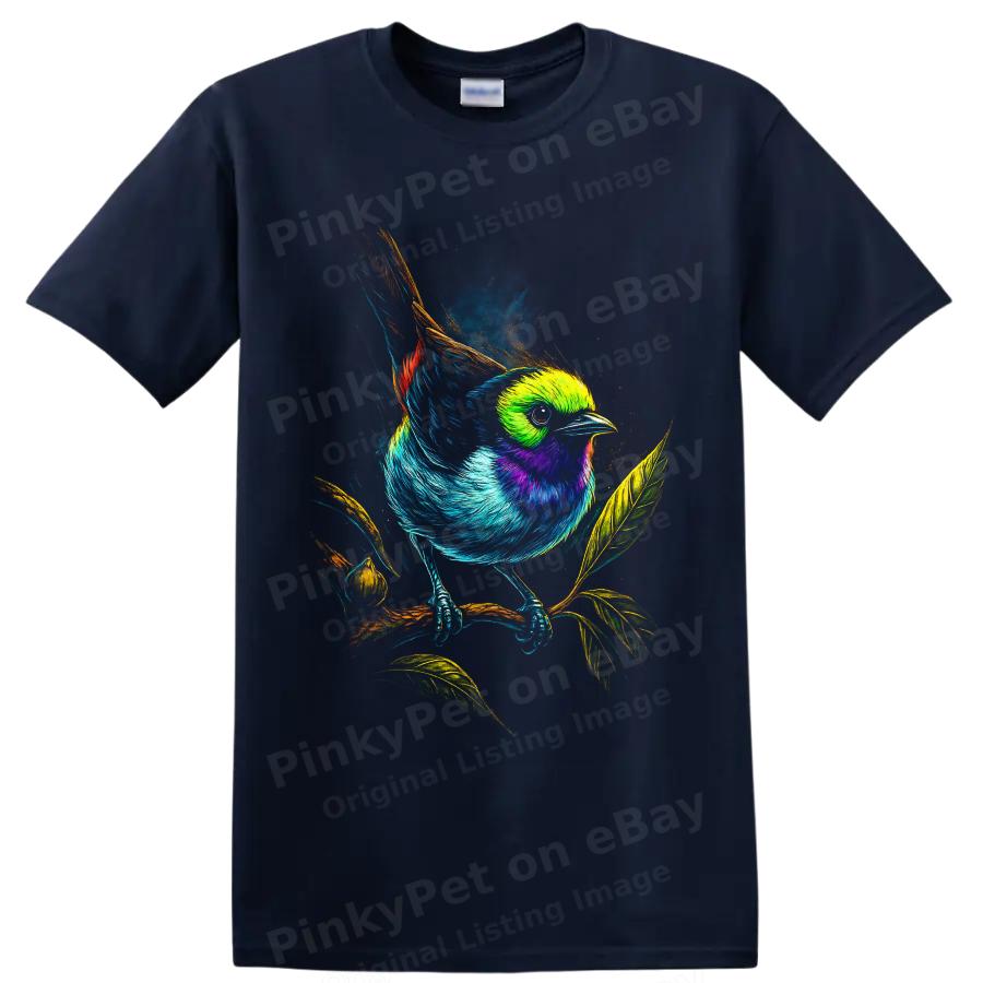 Painted Bunting T Shirt Vibrant Tropical Bird Art Nature Lover Graphic Tee Gift