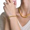 Stainless Steel Jewelry Gold Color Chains Bracelet For Women Fashion Quality Twist Wrist Mom Girlfriend Valentine's Day Gift