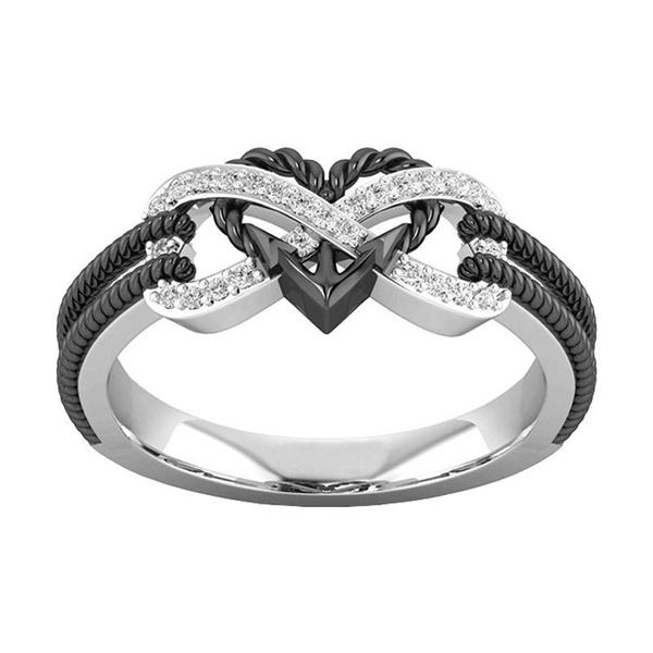 Lyxiga Parringar Hjärtringar Damringar Herrringar Rostfria Stålringar Romantiska Herrringar Bröllops- Julklappar