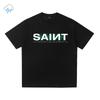 Casual Fashion Loose Heavy Fabric Cotton Tee Classic Box Letters Logo Print Saint TShirt For Unisex Unisex Black T Shirt Tops