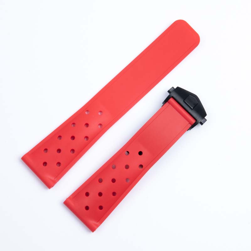 22mm Breathable Silicone Watchband for TAG Heuer F1 CAZ201 WAZ2113 CAZ1010 Watch Strap Soft Rubber Bracelet and Folding Buckle