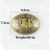 Whole Two-layer Cowhide Belt Male Punk Style Letter N Belt