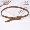 Ladies' New Leather Belt Casual Versatile Pure Cowhide Thin Waistband Knotted Waist With Dress, Suit Waist Cinching Outer Outfit