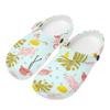 Women Men White Printed EVA Casual Clogs Breathable Soft Slip On Soft Shoes Lightweight Summer Sandals Summer Daily Wear