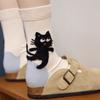 Kawaii Cartoon Cat Pattern Socks Sweat Absorption Breathable Fashion Cotton Soft Sockings Mid Tube Socks Socks for Women Girls