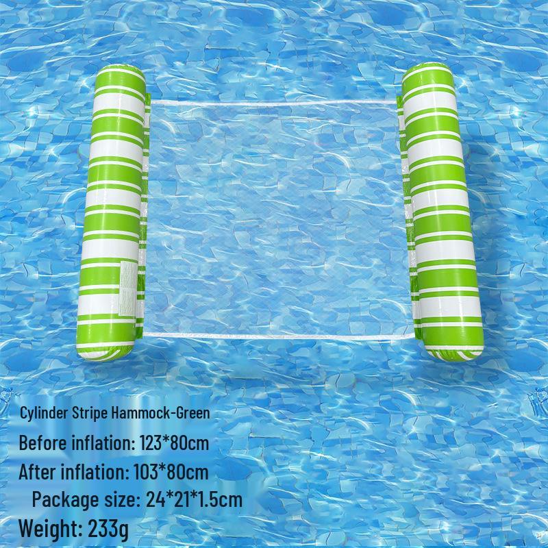 Nafukovací PVC lehátko: Skládací pruhované plavací lehátko
