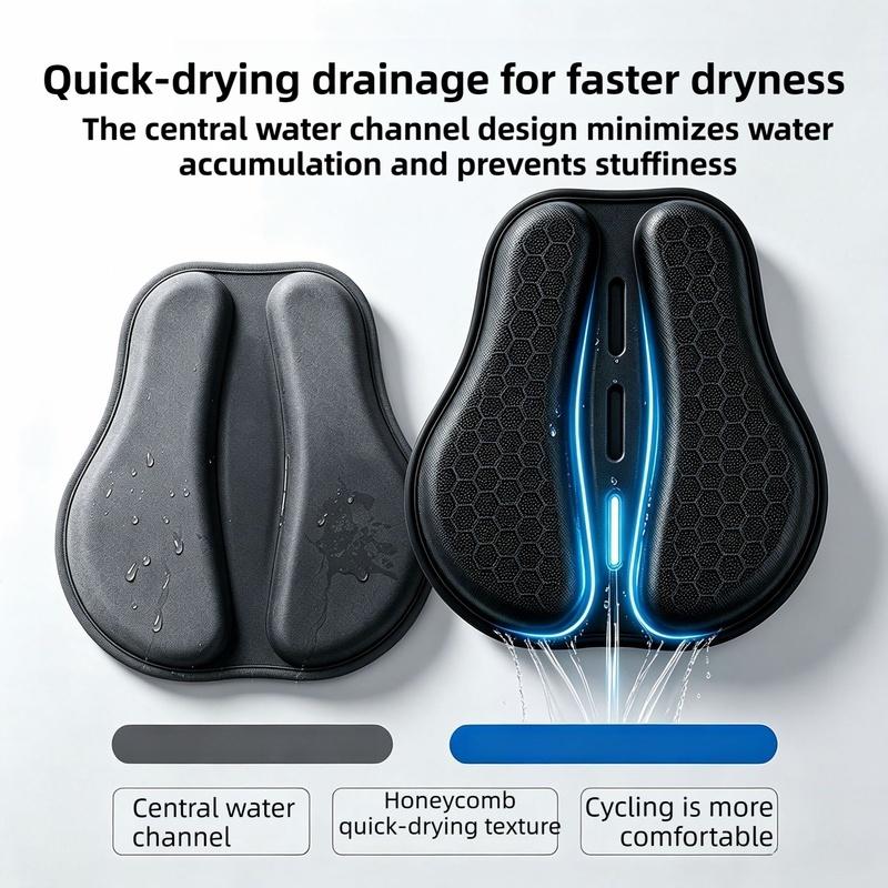 Shock Absorbing Motorcycle Seat Cushion Electric Scooter Seat Pad Soft Quick Drying Heat Ulation Seat Cover