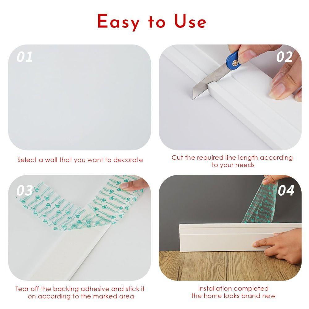 Thickened Wall Baseboard Anti-collision Wall Sticker High Quality Molding Trim  Living Room