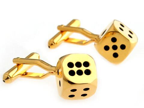 Igame Mannen Manchetknopen Gokken Casino Serie Roulette Dobbelstenen Poker Jeton Ontwerp Mode Manchetknopen Groothandelretail gray