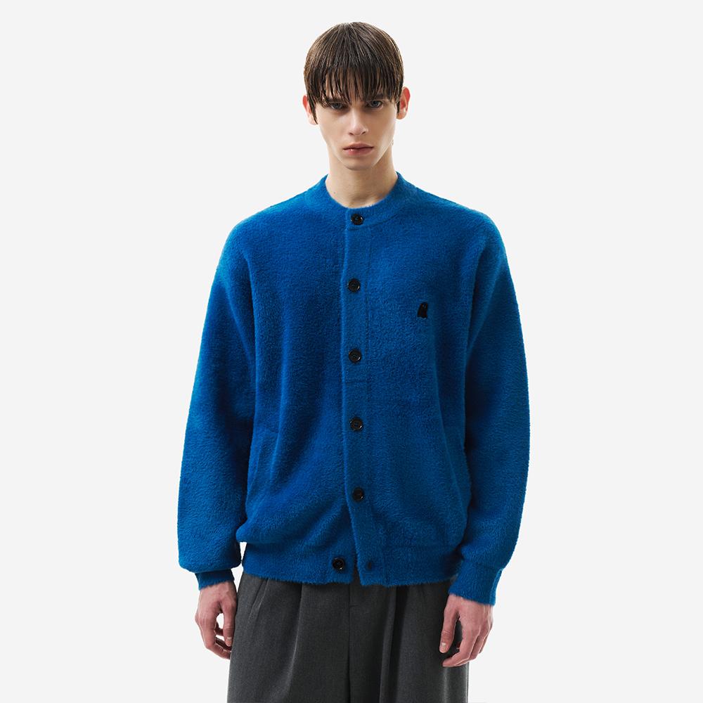 GioSongi Seamless Hairless Collarless Cardigan Blue ZH2KT805BL