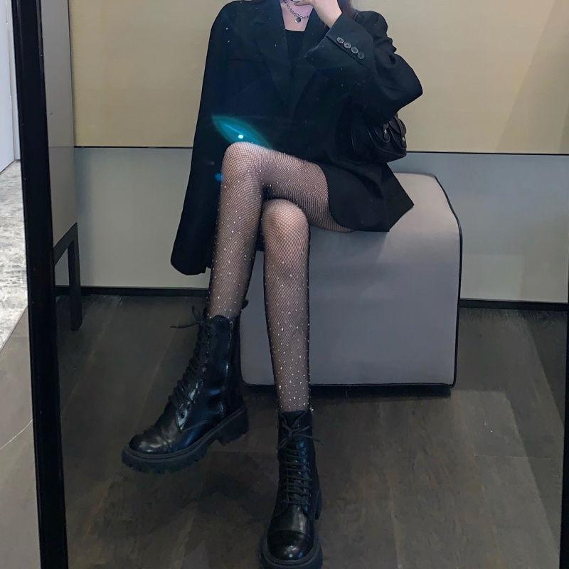 Women's Sexy Starry Sky Hot Diamond Fishnet Stockings Black Stockings with Diamonds Fishnet Stockings Thin Mesh Pantyhose