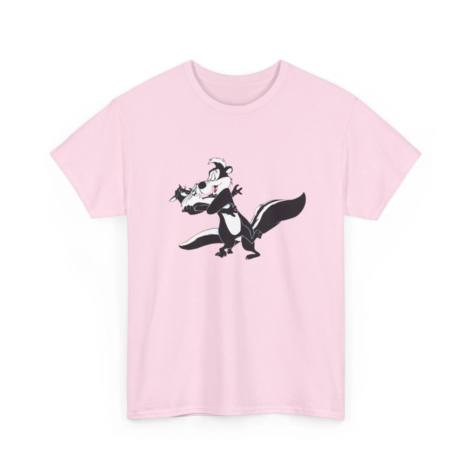 Looney Tunes Pepe Le Pew & Penelope Printed T shirt Cartoon Classic Collectible 4XL