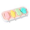 Silicone Ice Cream Mold with Anti-Spill Dust-Proof Cover 4 Cavities Cute Shapes Popsicle Mold Easy Demoulding Popsicle Maker for Kids Summer Party