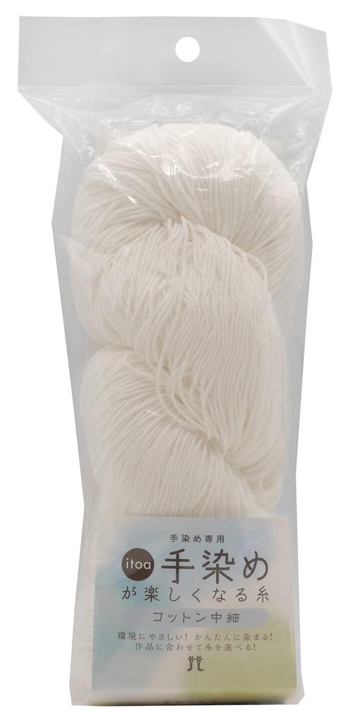 Hamanaka Fun to Color 3020 Hand-Knitting Yarn, Hand-Dye, Cotton, Medium-Fine, 1, White, 100g, Approx. 400m,