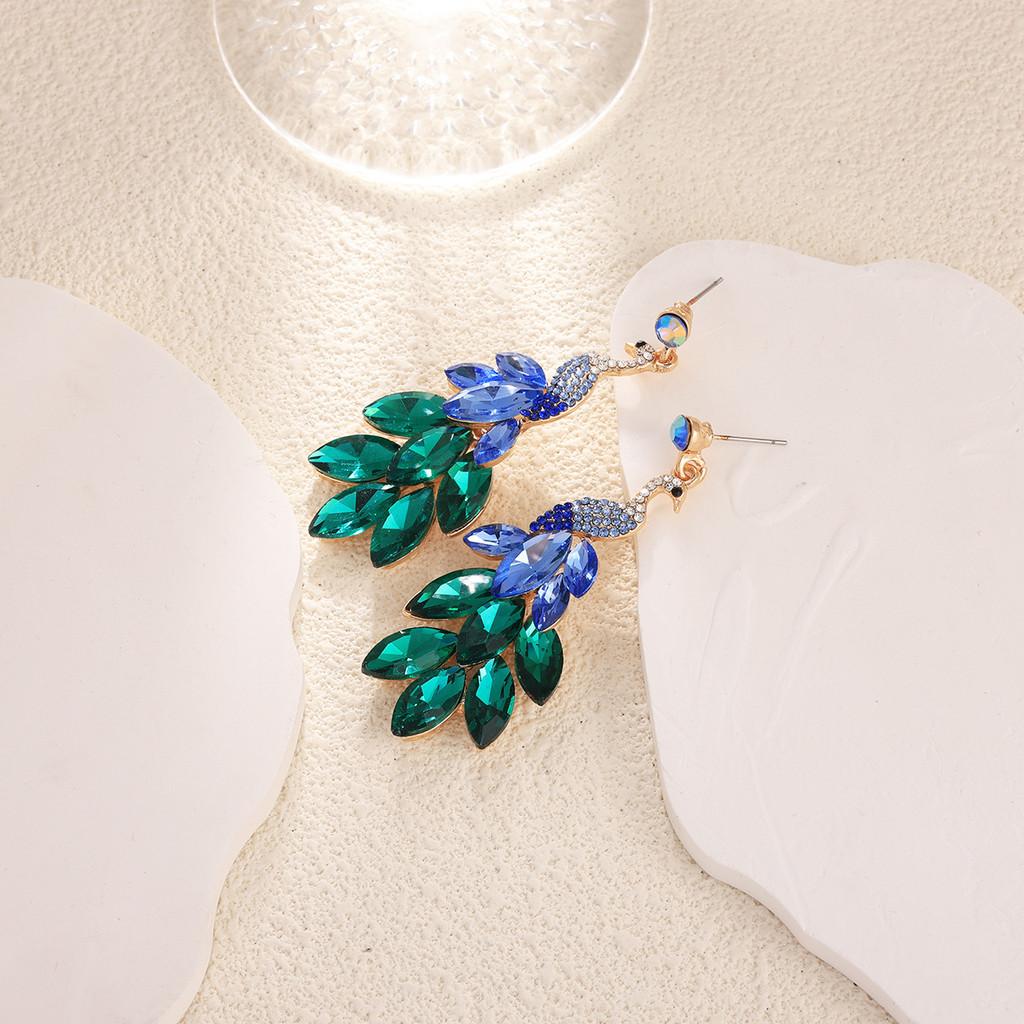 Ethnic Peacock Earrings For Women With Crystals And Animal Design Gift For Fashion Lovers
