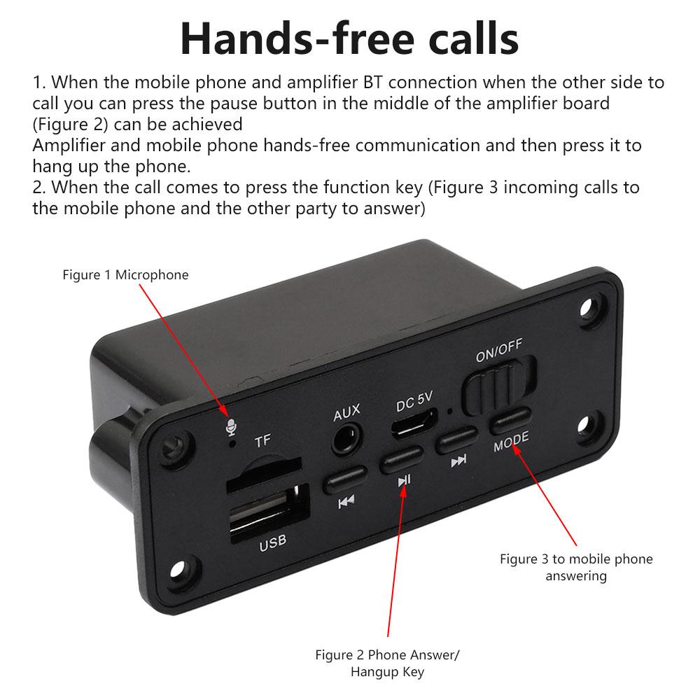 5V Bluetooth MP3/WMA/WAV Decoder Board Audio Module 2*3W Amplifier Wireless USB TF Radio AUX FM MP3 Player For Car Accessary