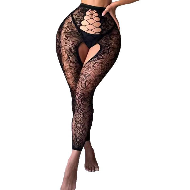 Sex stockings hollow lace top passion sexy mesh seduction See-through mesh  European and American style flirting