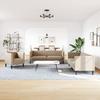 Set de canapea Chesterfield din 3 piese din piele ecologică culoarea Cappuccino