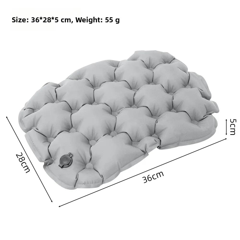 Inflatable Seat Cushion Polyester Comfortable Portable Air Seat Pad Pressure Relief Cushion For Camping Office Chair Car Travel