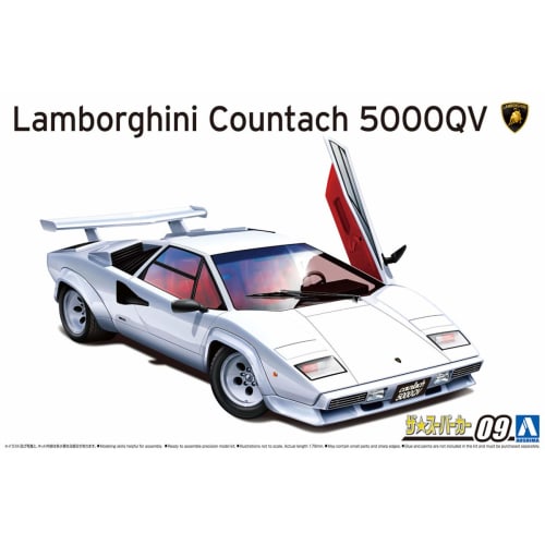 Aoshima Bunka Kyozai 1/24 The Supercar Series No. 9 1985 Lamborghini Countach 5000QV Plastic Model