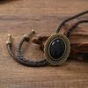 Men Bolo Tie Metal Eagle Bird Stone Cowboy Hat Western Necklace Costume Accessory
