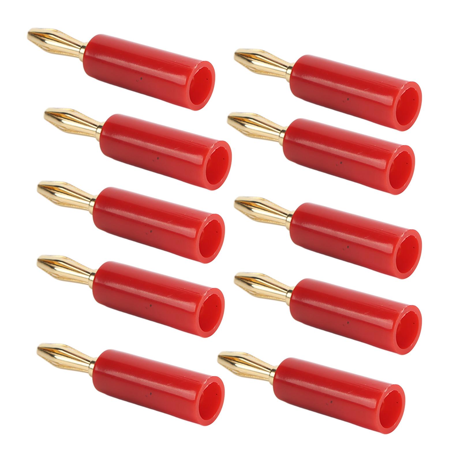 

10PCS Banana Plugs 4mm Audio Jack Connector Solderless Six Blade Head for Industrial Electronic EquipmentRed