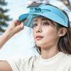 Solar Powered Cooling Fan Hat For Women Teens Wide Brims Sun Protective Hat With Adjustable Speed for Outdoor Activity