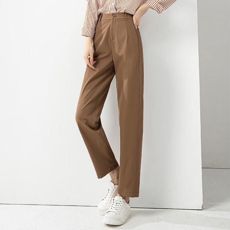 Fanzhen Women's Wrinkle-Free Drapey Straight-Leg Casual Pants
