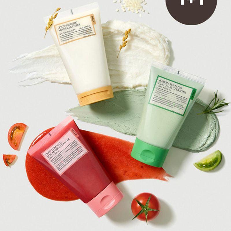 

[Set of 2] Choose 2 Vegan Full Pack Cleansers (Green Tomato/Red Tomato/Rice Dough) Rice Dough Pack Cleanser (Moisturizing)