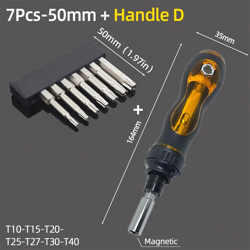 Zestaw bitów w kształcie gwiazdy pentakularnej T10-T40 trzpień sześciokątny 1/4 cala stal S2 magnetyczne 50 mm bit do wkrętarki klucz zapadkowy narzędzia ręczne
