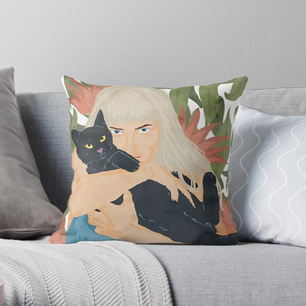 Simple Bedroom Living Room Decoration Sofa Bed Pillowcase Abstract Human Animal Flower Pattern Home  Cushion Cover