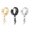 1pc Punk Earrings Fashion Lightning Pendant Personality Male Women Men Jewelry Titanium Steel AVE