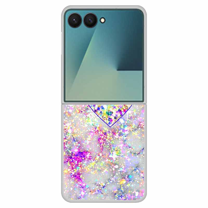 Funda For SAMSUNG Z Flip 7 Cases Marble Clear Hard PC Phone Back Cover for Galaxy Z Flip7 5G Back Cover ZFlip7 Transparent Shell