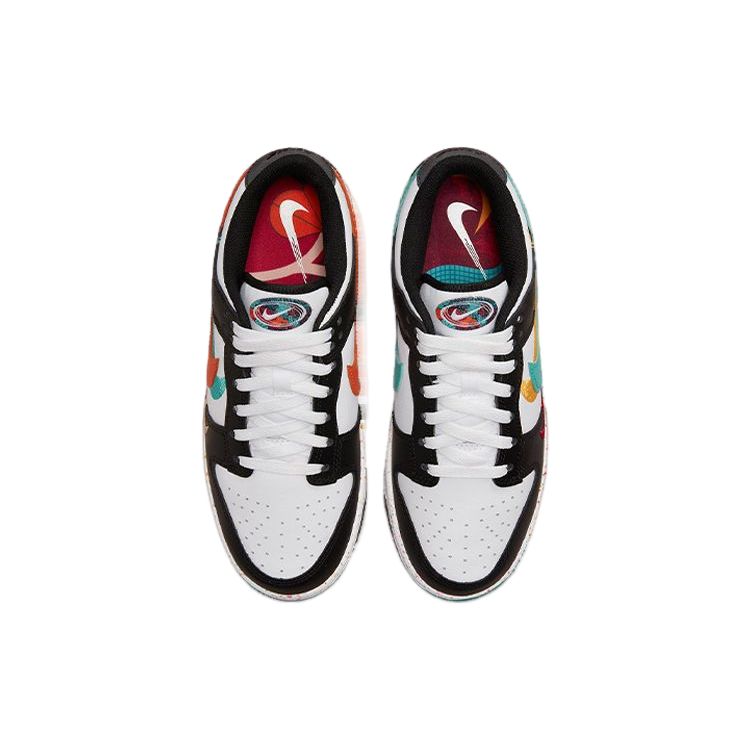 Nike Dunk Low Multi-Swoosh Women Sneakers Black White Rush-Pink FD4623-131