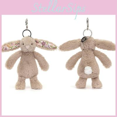 Jellycat Rabbit Plush Keychain With Floral Ears For Teens And Young Adults