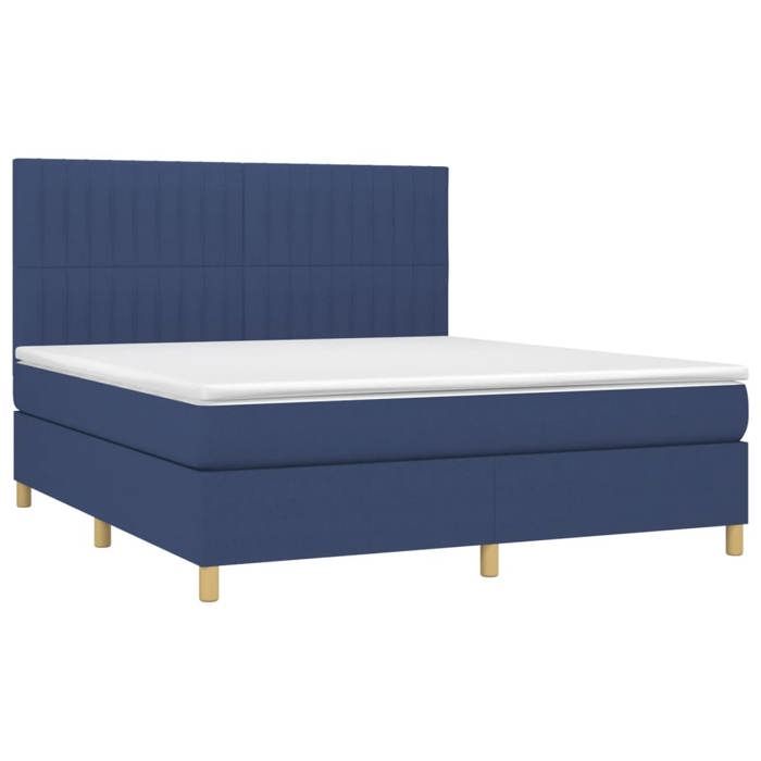 VidaXL Sommier à Lattes de Lit avec Matelas et LED, Lit Rembourré, Lit Double, Lit Adulte de Chambre à Coucher Intérieur, 3135619
